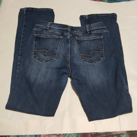 Silver Jeans Suki Slim Boot Women's W32/L33 Mid Rise Embroidered stretch indigo - Picture 2 of 9